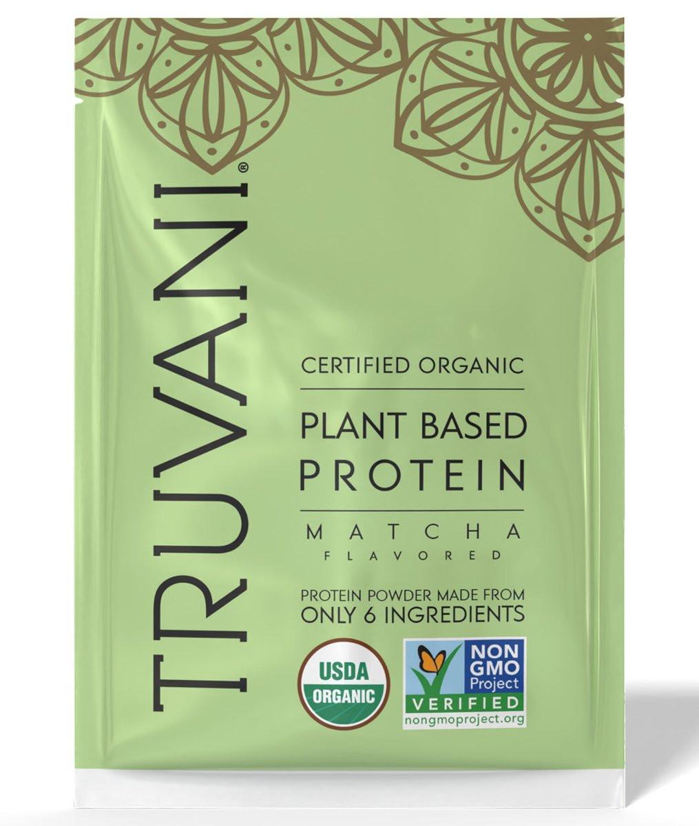 Truvani Veganes Erbsenproteinpulver | Matcha | 20g organisches pflanzliches Protein | 1 Portion | Keto | Gluten- & laktosefrei | Low Carb | Ohne Zuckerzusatz
