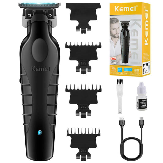 KEMEI 2299 Professioneller kabelloser Haarschneider für Herren - Präziser Trimmer mit schwarzem Kunststoffgehäuse