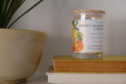 LEOBEN CO Sweet Orange Lemon Duftkerze – 9oz, B.B. Wellness Collection – 50 Std Brenndauer – Handgegossen in Kalifornien mit veganem Sojawachs und ätherischen Ölen