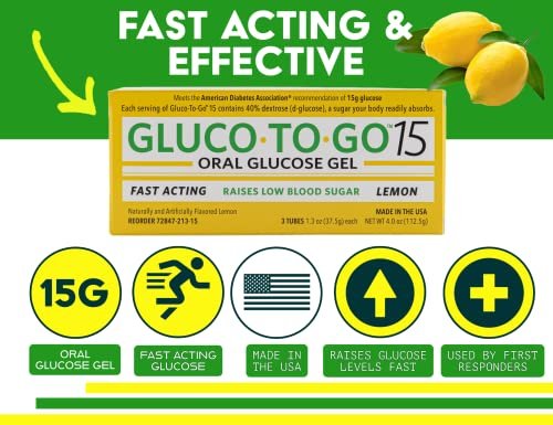 GLUCO TO GO 15 Orale Glukose-Gel Zitronengeschmack, 37,5 g, 3 Einweg-Quetschtuben pro Packung / Drehverschluss