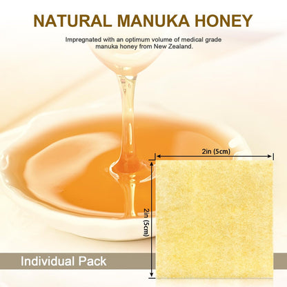 Ceeport Manuka Honig Calcium Alginat Wundauflage, 5x5 cm, Hochsaugfähige Honig-Wundauflage mit Calcium Alginat, Medizinischer Manuka Honig Wundversorgung, Pads für Wunden (10er Pack)