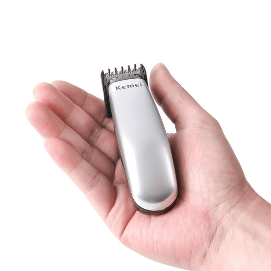 KEMEI Mini Haartrimmer Kompakt, Kabelloser Präzisionstrimmer für Männer und Frauen, Batteriebetrieben und Reisefreundlich, Silber