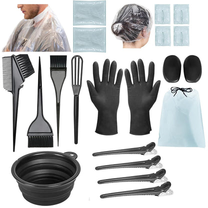 Svjetiq 21-teiliges Haarfärbeset – Professionelles Haarfärbezubehör mit Pinsel, 350 ml Schüssel, Clips, Applikator und Ohrenschutz für zu Hause