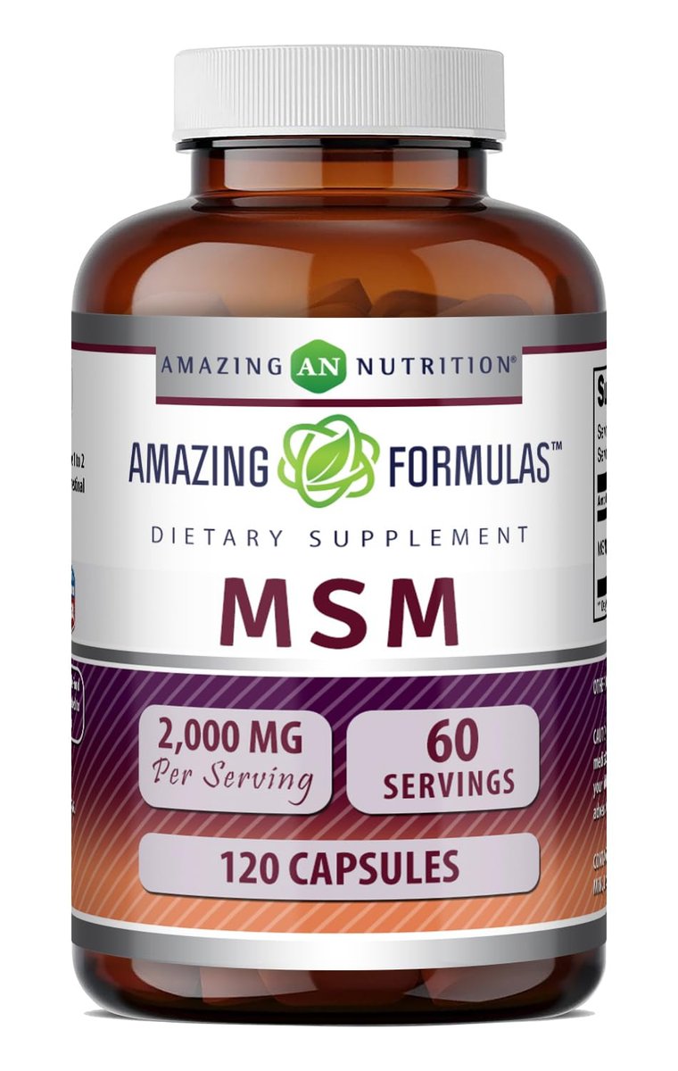 Amazing Formulas MSM (Methylsulfonylmethan) Nahrungsergänzungsmittel | 2000 mg pro Portion | Kapseln | Non-GMO | Glutenfrei | Hergestellt in den USA (120 Kapseln | Packung mit 1)