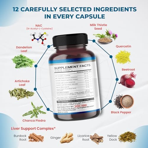 NAC Nahrungsergänzung mit N-Acetylcystein, Mariendistel & Quercetin – Unterstützt Immunsystem, Atemwege & Leberentgiftung | 150 Kapseln