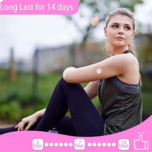 HONYOU 60er-Pack durchsichtige Klebepflaster für Freestyle 14-Tage-Sensor & Libre 3 Plus Sensor – wasserdichte CGM-Pflaster, hypoallergen, latexfrei, atmungsaktiv, ohne Klebstoff in der Mitte, ohne Lochdesign
