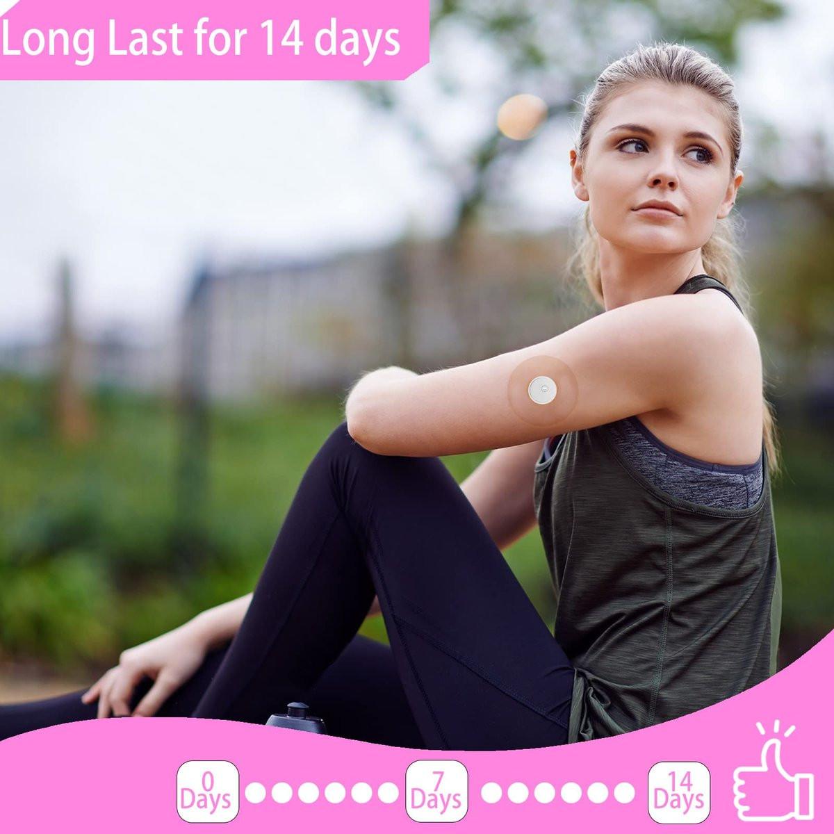 HONYOU 60er-Pack durchsichtige Klebepflaster für Freestyle 14-Tage-Sensor & Libre 3 Plus Sensor – wasserdichte CGM-Pflaster, hypoallergen, latexfrei, atmungsaktiv, ohne Klebstoff in der Mitte, ohne Lochdesign