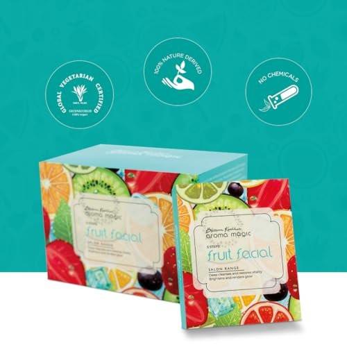 Aroma Magic 5-Stufen Frucht-Gesichtskit | Komplette Hautpflege mit Reinigung, Peeling-Maske, Massage-Gel, Gesichtsmaske & Sonnenschutz-Gel | Tiefenreinigung & Feuchtigkeitspflege | Salon-Gesichtsbehandlung zu Hause