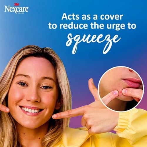 Nexcare Dünne und Transparente Akne-Pflaster, Hydrokolloid-Pflaster zur Absorption von Eiter und Öl aus verstopften Poren, mit Lasche zur einfachen Entfernung – 39 Pickel-Patches