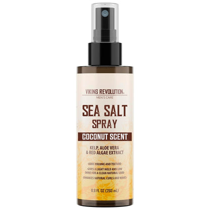 Viking Revolution Coconut Sea Salt Spray für Männer – Haar-Textur-Spray mit Kelp, Aloe Vera und Rotalgenextrakt – Für Volumen und Textur – Meersalz-Spray für Männer