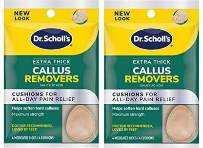 Dr. Scholl's Extra Dicker Hornhautentferner, 4 Stück // Hilft, harte Hornhaut zu erweichen und polstert für ganztägige Schmerzlinderung (2er-Pack)
