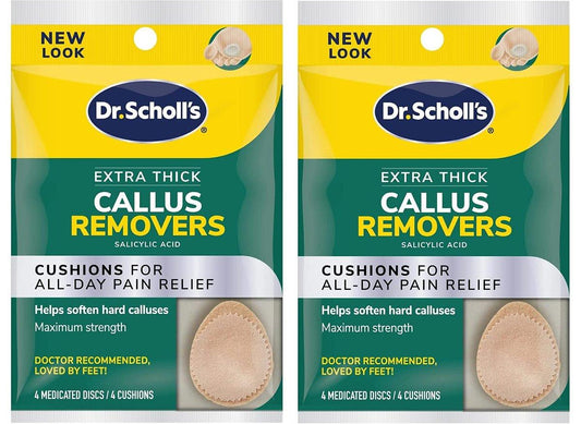 Dr. Scholl's Extra Dicker Hornhautentferner, 4 Stück // Hilft, harte Hornhaut zu erweichen und polstert für ganztägige Schmerzlinderung (2er-Pack)