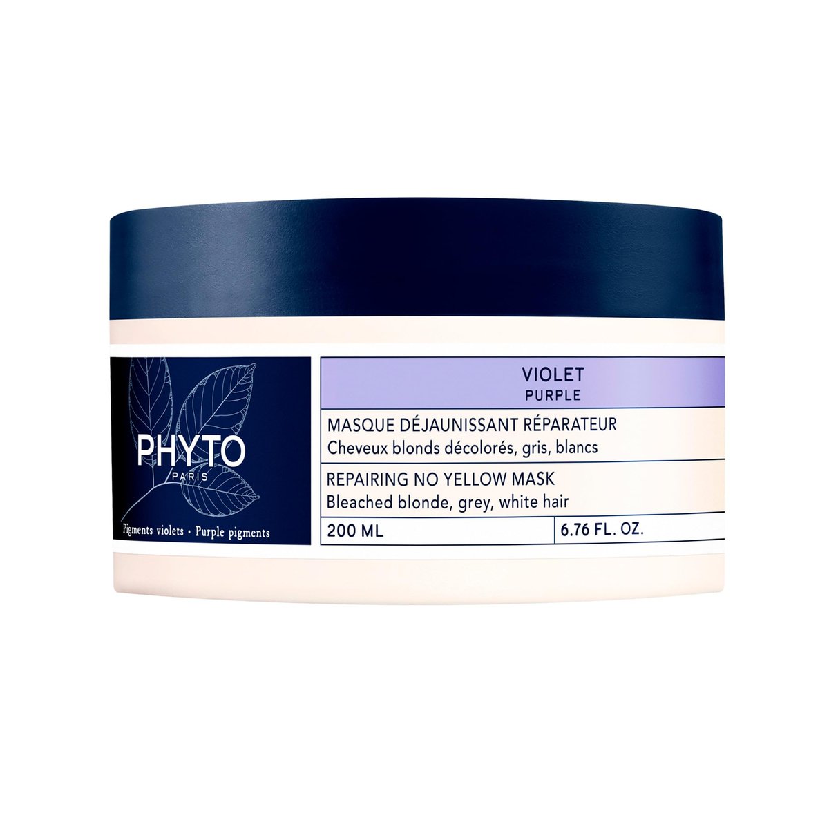 PHYTO PURPLE Reparierende No Yellow Maske – Tiefenhydratation für graues, weißes und blondiertes Haar, 200 ml