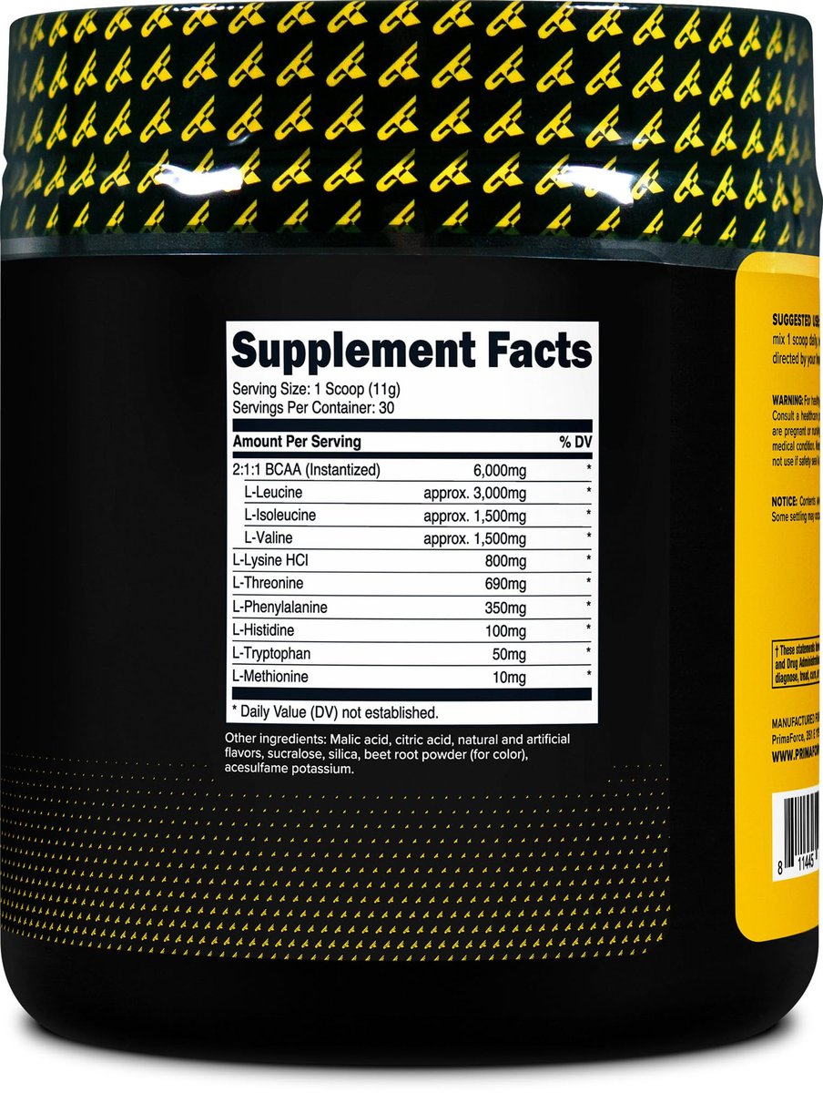 Primaforce EAA Pulver (30 Portionen) | Essentielle Aminosäuren für Pre/Intra Workout und Erholung – Nicht-GMO und Glutenfrei (Wassermelone)
