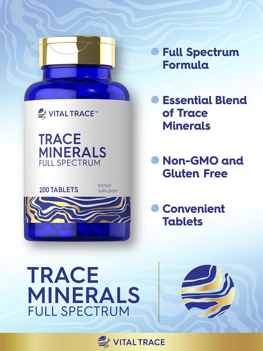 Carlyle Spurenelemente | 200 Tabletten | Vollspektrum-Komplex | Non-GMO & Glutenfrei | von Vital Trace