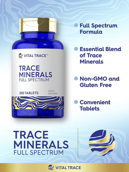 Carlyle Spurenelemente | 200 Tabletten | Vollspektrum-Komplex | Non-GMO & Glutenfrei | von Vital Trace