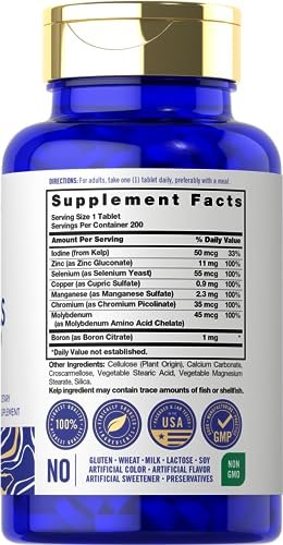 Carlyle Spurenelemente | 200 Tabletten | Vollspektrum-Komplex | Non-GMO & Glutenfrei | von Vital Trace