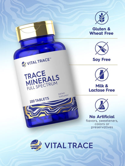 Carlyle Spurenelemente | 200 Tabletten | Vollspektrum-Komplex | Non-GMO & Glutenfrei | von Vital Trace