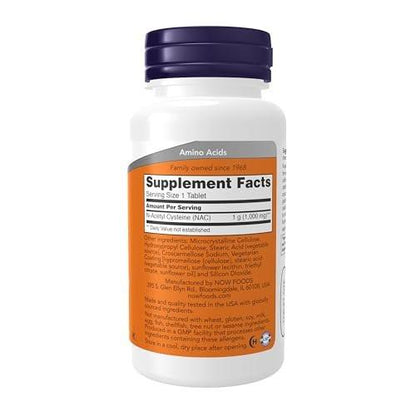 Now Foods NAC (N-Acetyl-Cystein) 1.000 mg – 60 Tabletten – Antioxidans & Immununterstützung