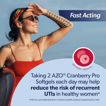 AZO Cranberry Pro – Cranberry-Kapseln für Frauen & Männer, 600 mg Pacran, mit konzentriertem Vollfrucht-Cranberry-Pulver zur Unterstützung der Harnwegsgesundheit*, zuckerfrei, ohne Gentechnik, 100 Softgels