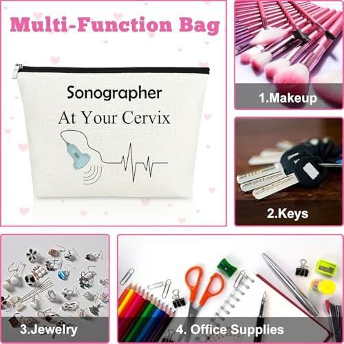 Geschenk für Sonographen - Make-up Tasche für Ultraschall-Techniker, Kosmetiktasche für Radiologen, Abschlussgeschenk, Geburtstagsgeschenk, Reisebeutel
