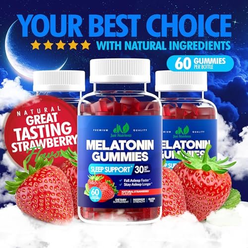 Melatonin 30mg Gummis für Erwachsene (60 Portionen) - Maximale Schlafunterstützung mit 30mg Melatonin pro Gummi - Glutenfrei, Zuckerfrei, 100% Vegetarisch, Erdbeergeschmack - 60 Gummis
