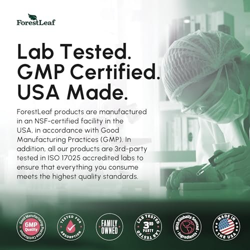 ForestLeaf Magnesium Glycinat 400mg – Hochdosiertes Magnesium für Schlaf, Entspannung & mehr – 90 Kapseln