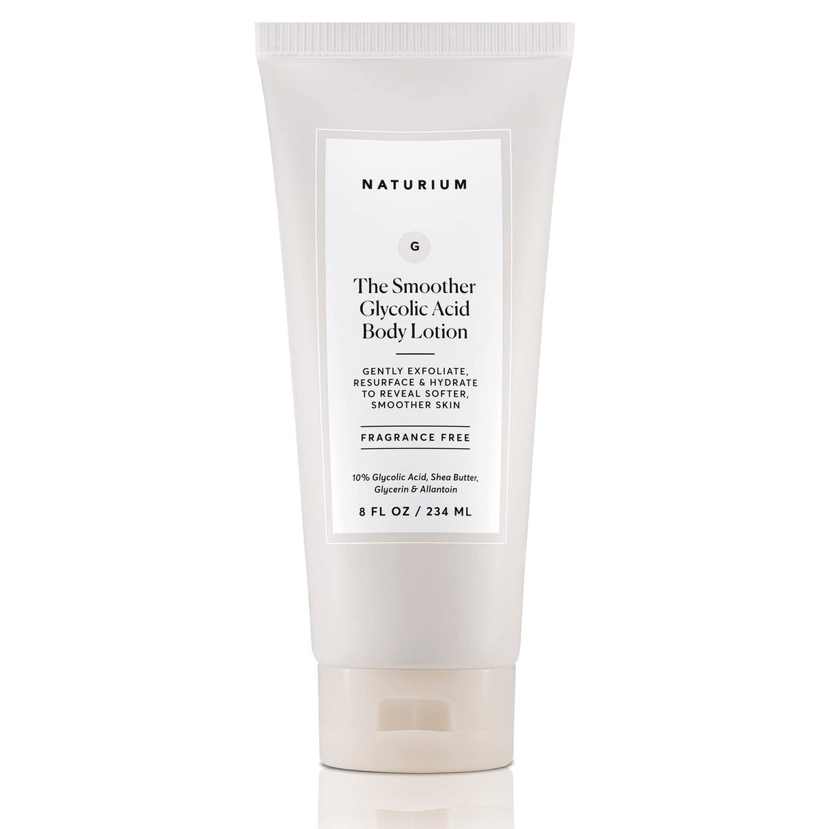 Naturium The Smoother Glycolic Acid Body Lotion – Resurfacing & Peeling Behandlung mit 10% Glykolsäure, 240 ml