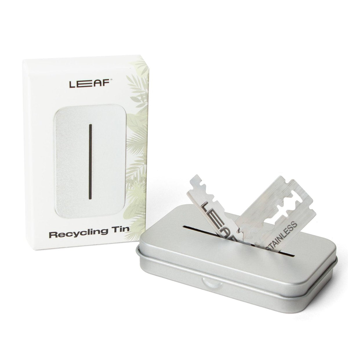 Leaf Shave Klingen-Recyclingdose – Klingenbank für Rasierklingen aus Aluminium