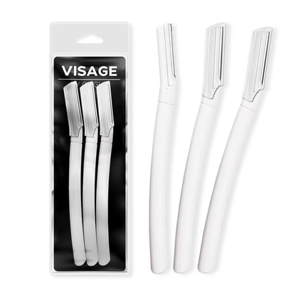 Visage Präzisions-Gesichtsrasierer, Dermaplaning-Werkzeug für die Rasur, Augenbrauenrasierer, Entfernung von Gesichtshaaren/Pfirsichflaum, Rasierer für Frauen und Männer - 3 Stück