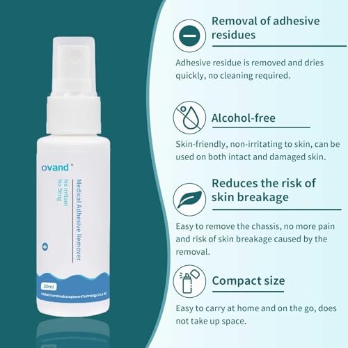 Medizinischer Klebstoffentferner Spray - 30 ml. Sanfter Ostomie-Klebstoffentferner: Kleberentferner für Haut, Stoma, Brustprothese, Klebeband