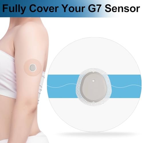 Kuruyo 60er-Pack Dexcom G7 Overpatches, wasserdichte Stelo Haftpflaster G7 Overpatch transparente vollständige Sensorabdeckungen ohne Loch, latexfrei & hypoallergen, schweißbeständig, 15 Tage haltbar