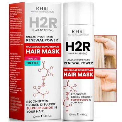 Haarmaske für geschädigtes Haar | Leave-In Haarmaske | Molekulare Bindung für Haarwachstum, dünner werdendes Haar und Spliss | Schnelle Reparatur von Schäden durch Bleiche, Chemikalien und Hitze | Frizz-Kontrolle Haarbehandlung