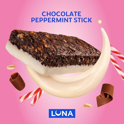LUNA Bar – Chocolate Peppermint Stick – Glutenfreie Snackriegel – Proteinriegel mit Bio-Hafer – Non-GMO – 12er-Pack