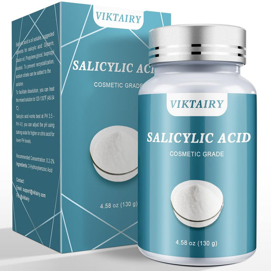 Salicylsäure-Pulver (130 g) – Ultrareine kosmetische Qualität, BHA-Peeling für DIY-Gesichtsreiniger, Toner, Shampoo, Duschgel & Lotion