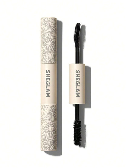 SHEGLAM 2-in-1 Black Volume & Length Mascara – wasserfeste Dual-Ended Tubing Wimperntusche für langanhaltenden Augen-Make-up-Look