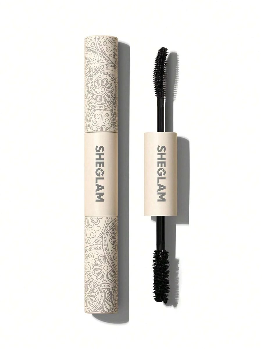 SHEGLAM 2-in-1 Black Volume & Length Mascara – wasserfeste Dual-Ended Tubing Wimperntusche für langanhaltenden Augen-Make-up-Look