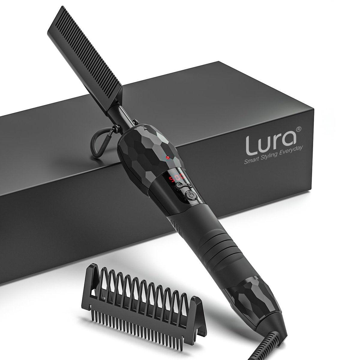 LURA Elektrischer Hitzekamm für Perücken und afroamerikanisches Haar – 180°F–500°F Digitalanzeige, Glättkamm für schwarze Frauen