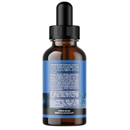 Hochdosierte L-Theanin Liquid Drops – Nootropikum Fokus Ergänzung mit L Theanin 200mg pro Portion und Kamillenextrakt für Erwachsene und Kinder Entspannung und Fokus – 60 ml