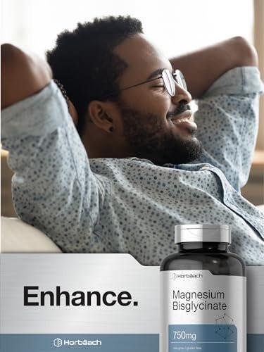 Horbäach Magnesium Bisglycinat | 120 Kapseln | 750 mg | Nicht-GVO und glutenfrei
