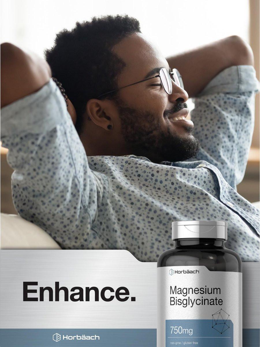 Horbäach Magnesium Bisglycinat | 120 Kapseln | 750 mg | Nicht-GVO und glutenfrei