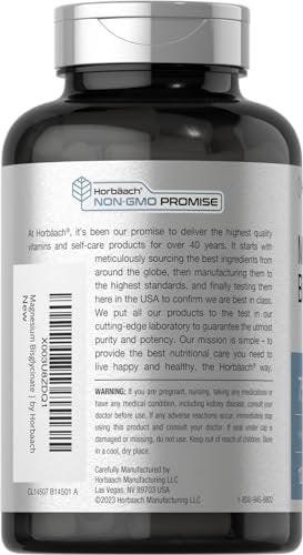 Horbäach Magnesium Bisglycinat | 120 Kapseln | 750 mg | Nicht-GVO und glutenfrei