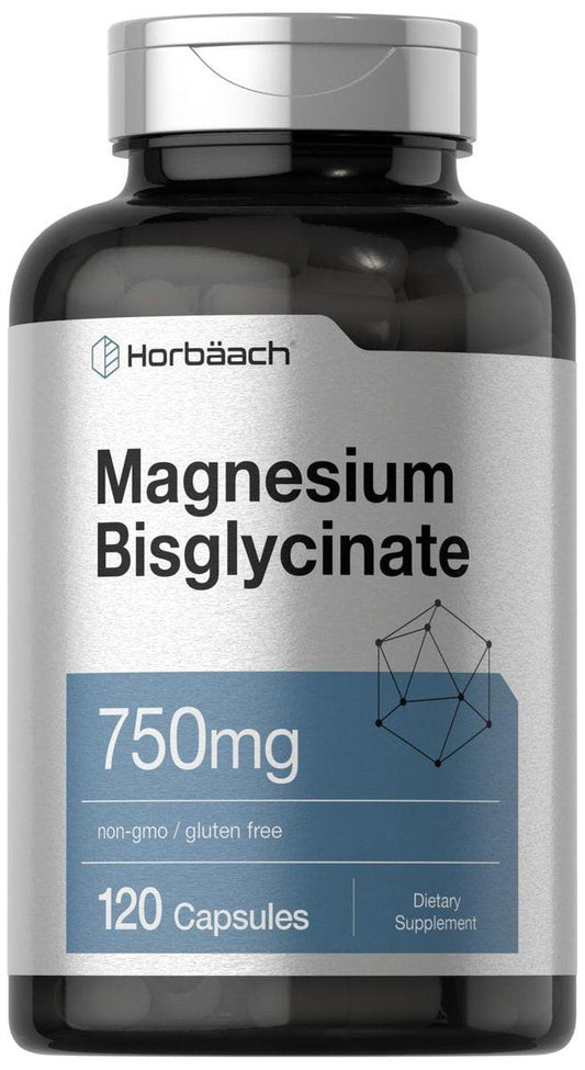 Horbäach Magnesium Bisglycinat | 120 Kapseln | 750 mg | Nicht-GVO und glutenfrei