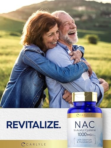 Carlyle NAC Supplement N-Acetyl Cystein 1000 mg | 80 Kapseln | mit Selen & Molybdän | Vegetarisch, Nicht-GVO & Glutenfrei