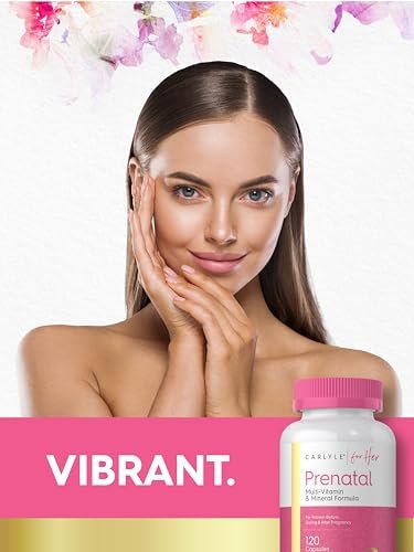 Carlyle Schwangerschaftsvitamine für Frauen | 120 Kapseln | Multivitamin- und Mineralstoffformel mit Folsäure | Nicht-GVO und glutenfrei