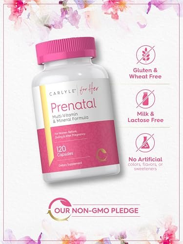 Carlyle Schwangerschaftsvitamine für Frauen | 120 Kapseln | Multivitamin- und Mineralstoffformel mit Folsäure | Nicht-GVO und glutenfrei