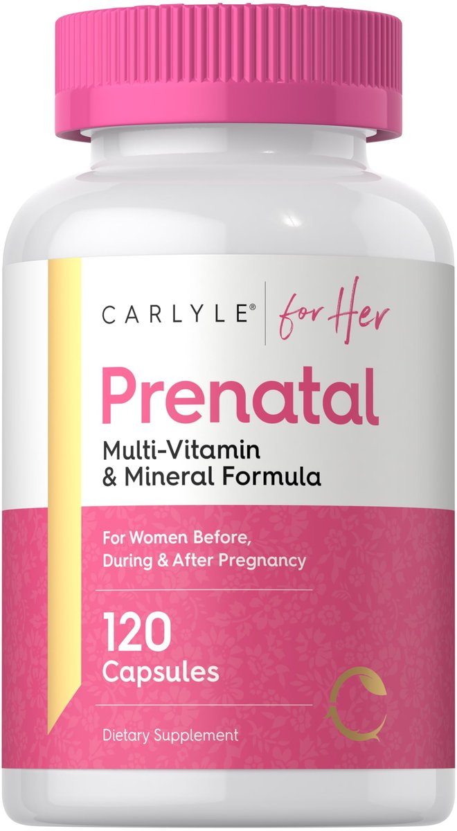 Carlyle Schwangerschaftsvitamine für Frauen | 120 Kapseln | Multivitamin- und Mineralstoffformel mit Folsäure | Nicht-GVO und glutenfrei