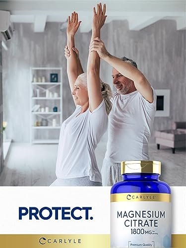 Carlyle Magnesiumcitrat | 1.800 mg | 120 überzogene Tabletten | Vegetarisches, nicht-GVO, glutenfreies Nahrungsergänzungsmittel