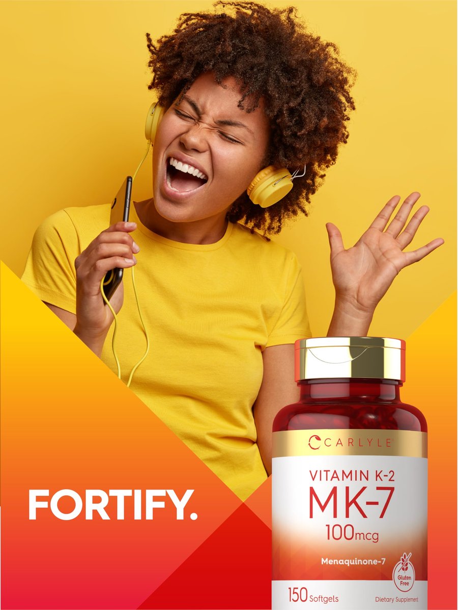 Carlyle Vitamin K2 MK7 100 mcg – 150 Softgels – Bioaktive Trans-Form MK7 – Nicht-GVO & Glutenfrei