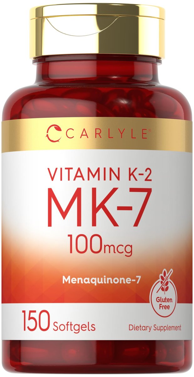 Carlyle Vitamin K2 MK7 100 mcg – 150 Softgels – Bioaktive Trans-Form MK7 – Nicht-GVO & Glutenfrei